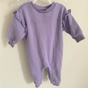 Baby Gap Girls Long Sleeve Sweatshirt Romper Jumpsuit 6-12M Purple